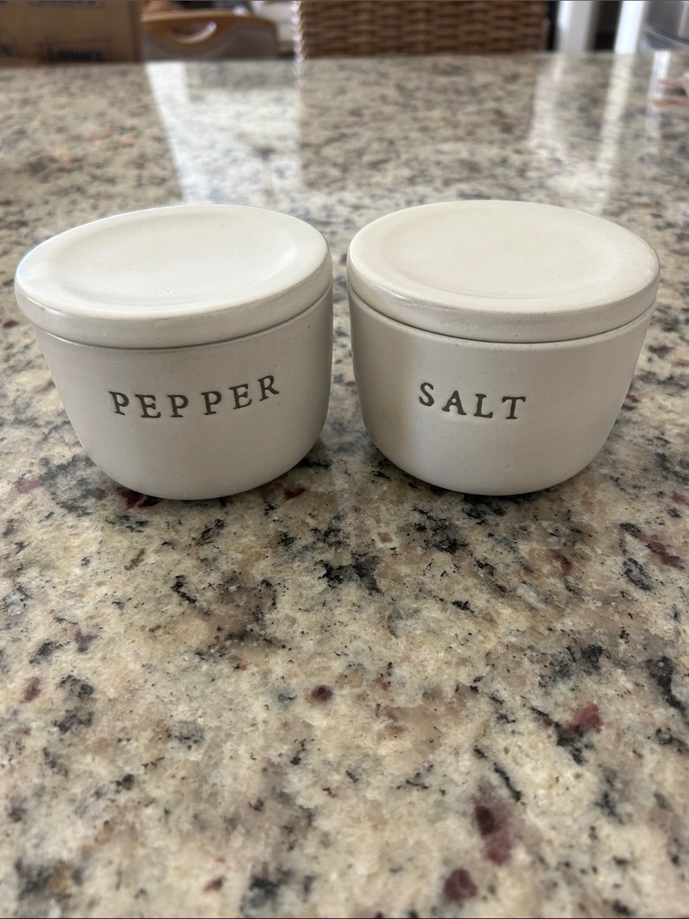 Magnolia Hearth & Hand Salt and Pepper Ceramic Jars - Cream White